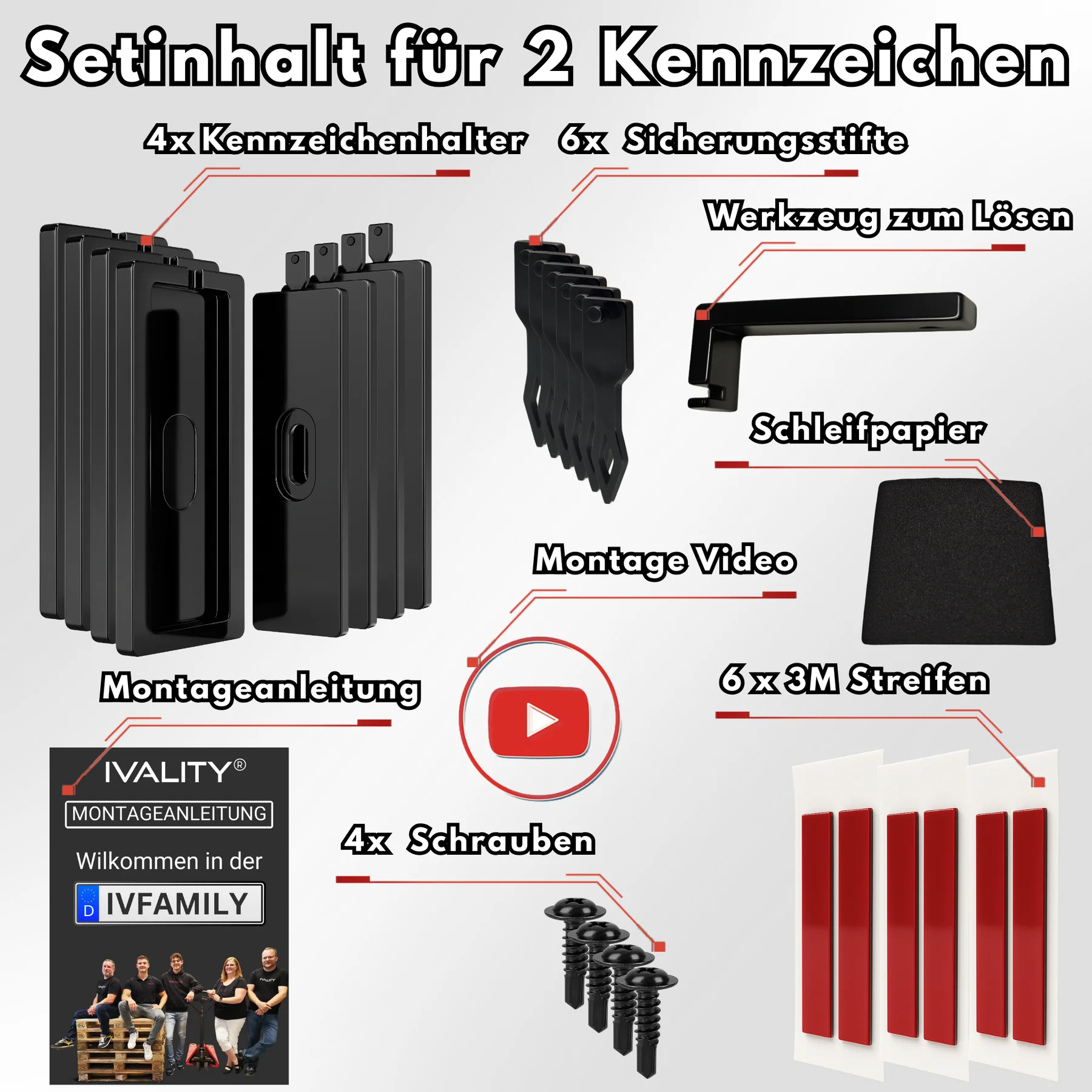 IVALITY PlateLock Kennz. Halter - Auf der Stoßstange