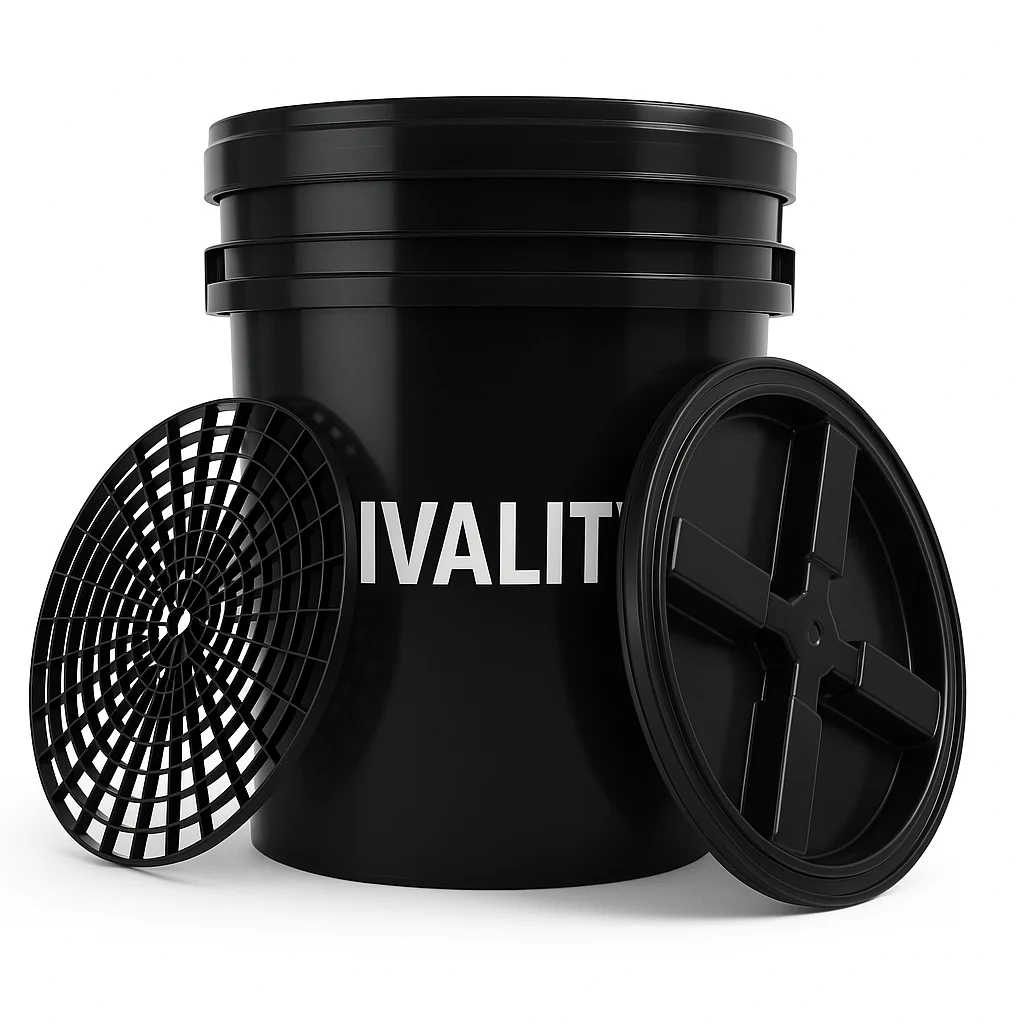 IVALITY Robuster 20L Wascheimer mit Schmutzsieb und Schraubdeckel für die perfekte Autowäsche