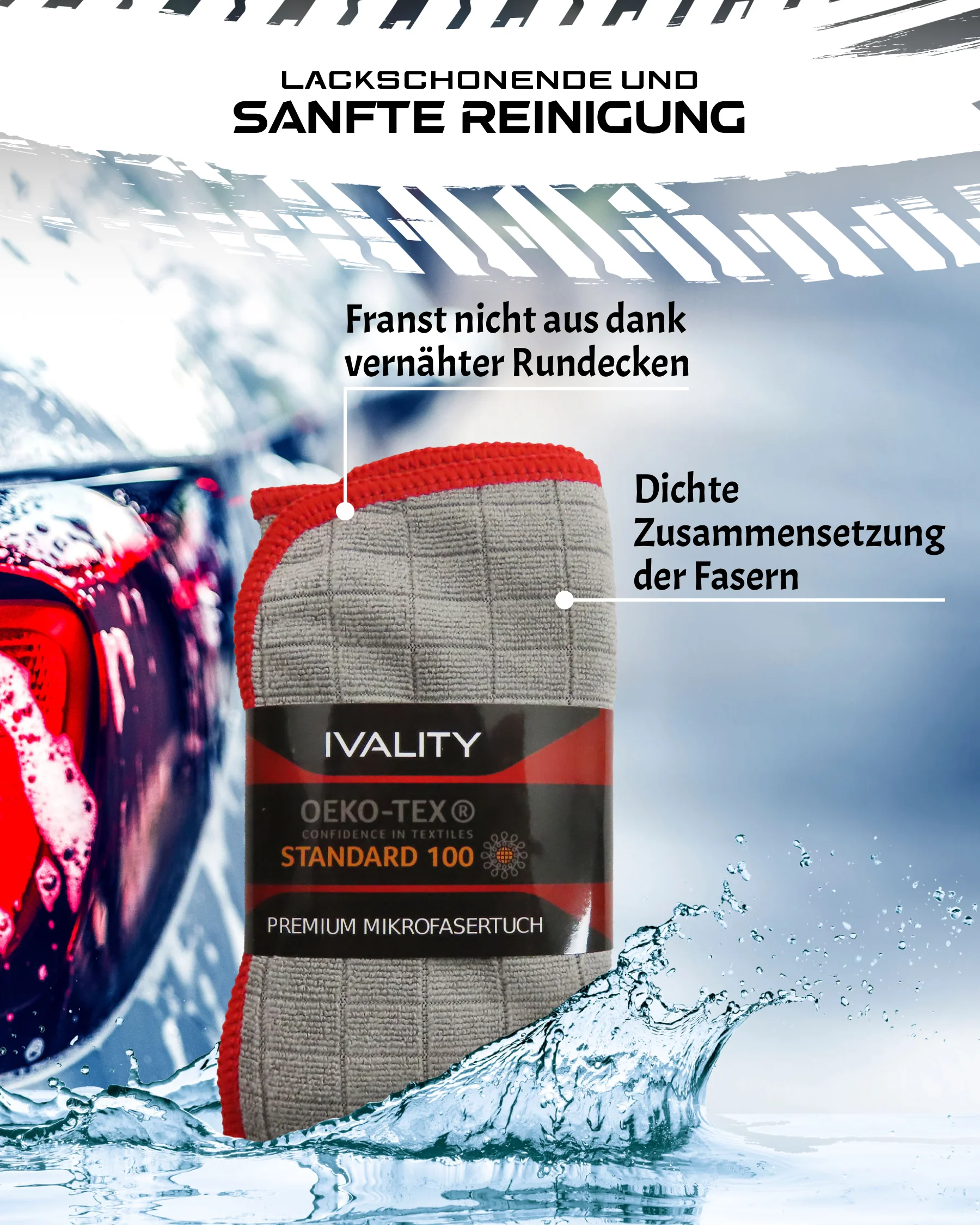 IVALITY Allround Mikrofasertuch - Extrem fein 380 GSM 30x30 cm