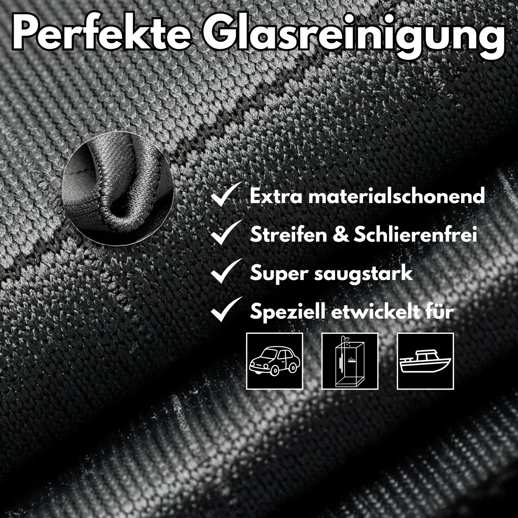 IVALITY Carbon Glastuch - Profi Tuch für eine einfache Glasreinigung