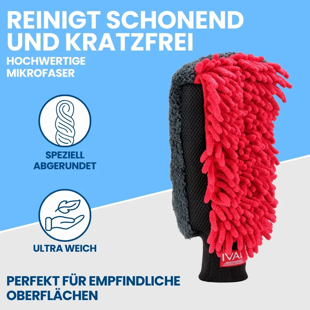 IVALITY Waschhandschuh - 3 Seiten für jeden Schmutz