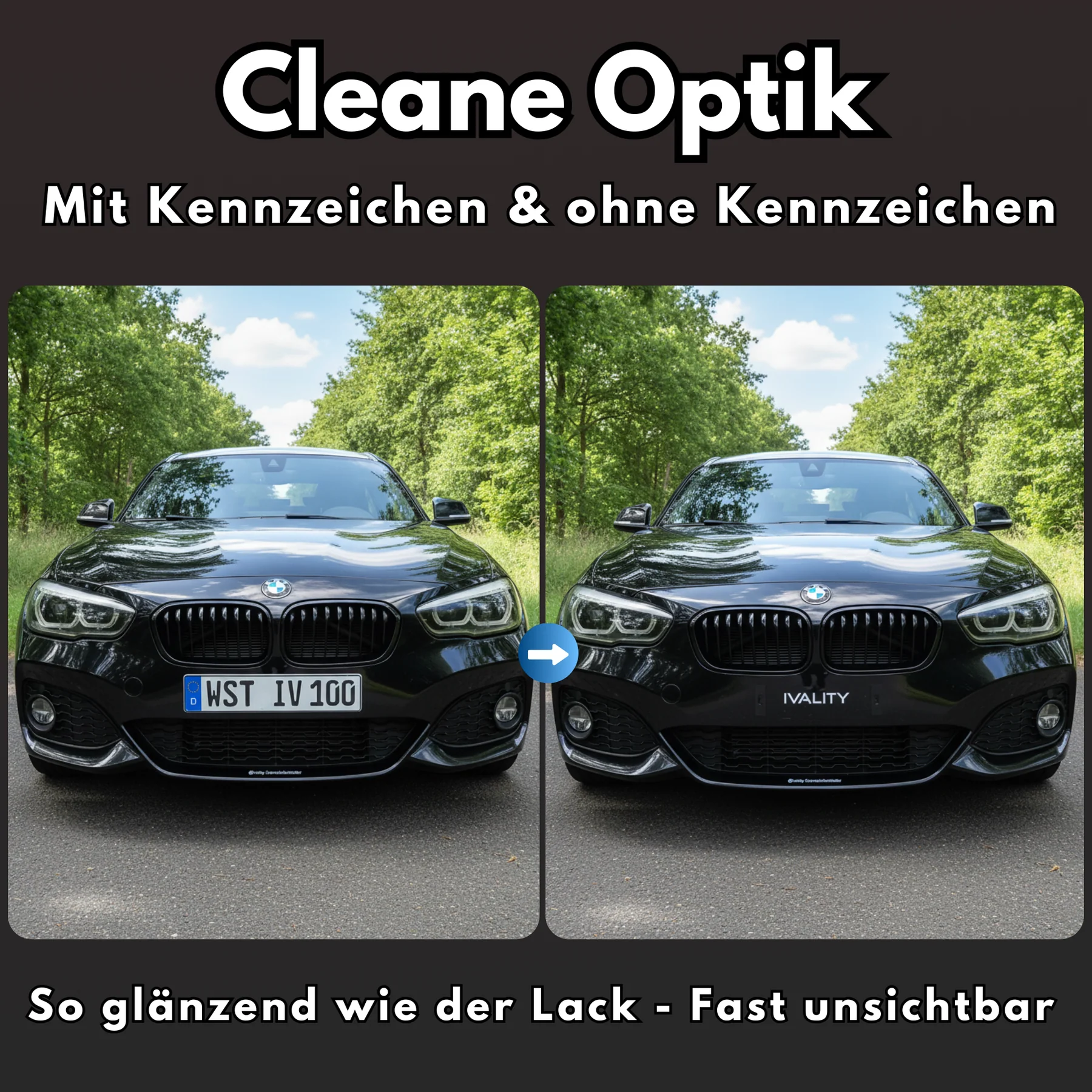 IVALITY PlateLock Kennz. Halter - Auf der Stoßstange