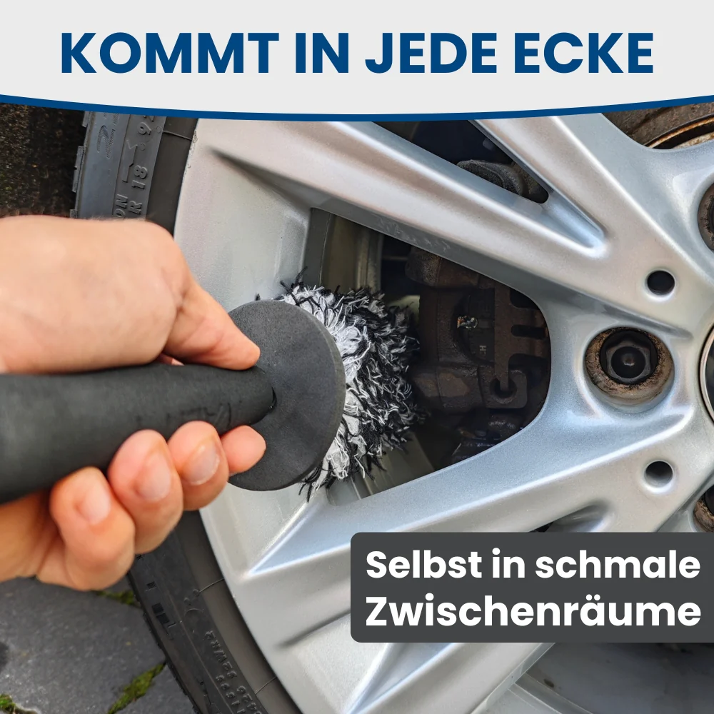 IVALITY Mikrofaser Felgenbürste Klein - Ultra dünn mit Wechselbezug - Kommt in jede Ecke