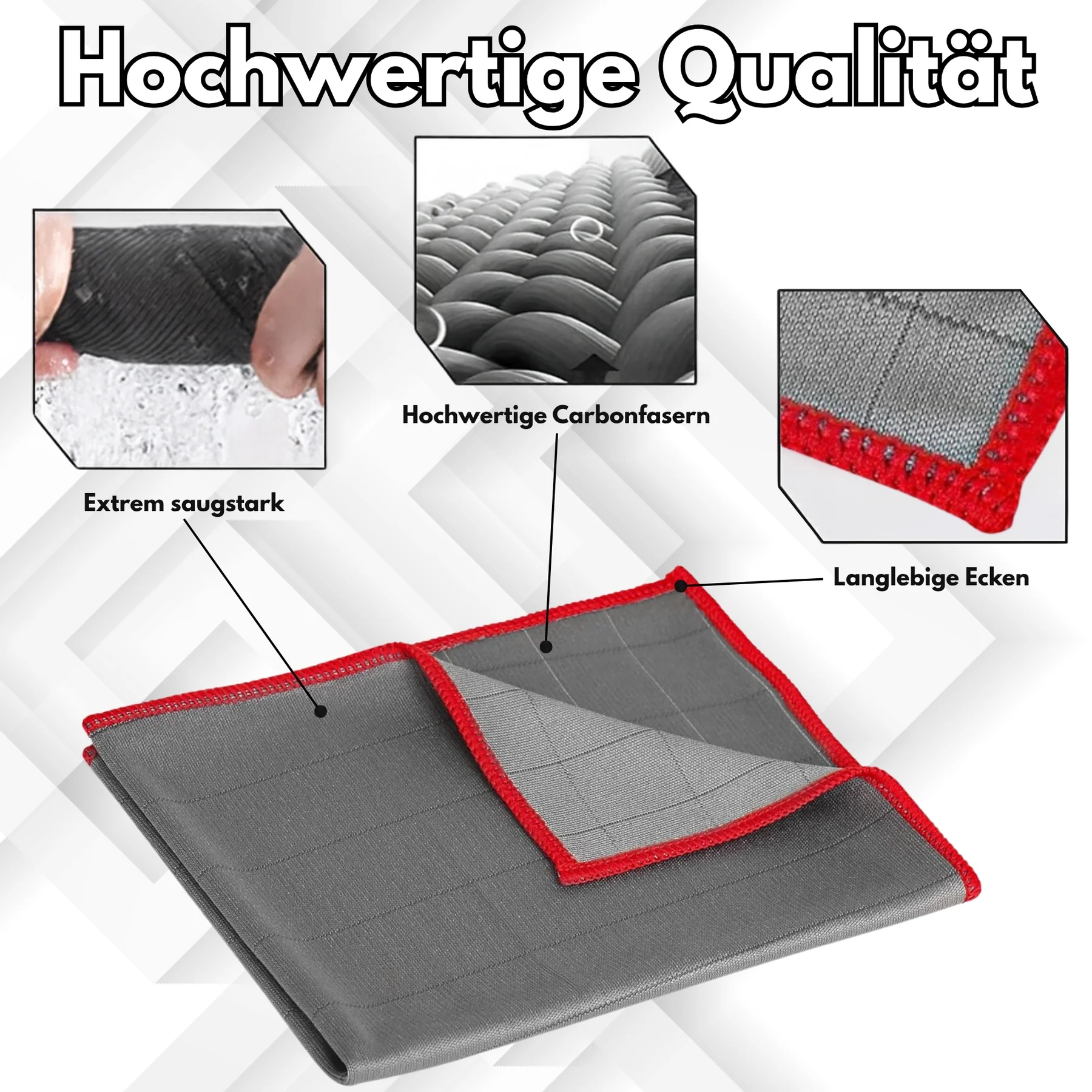 IVALITY Carbon Glastuch - Profi Tuch für eine einfache Glasreinigung