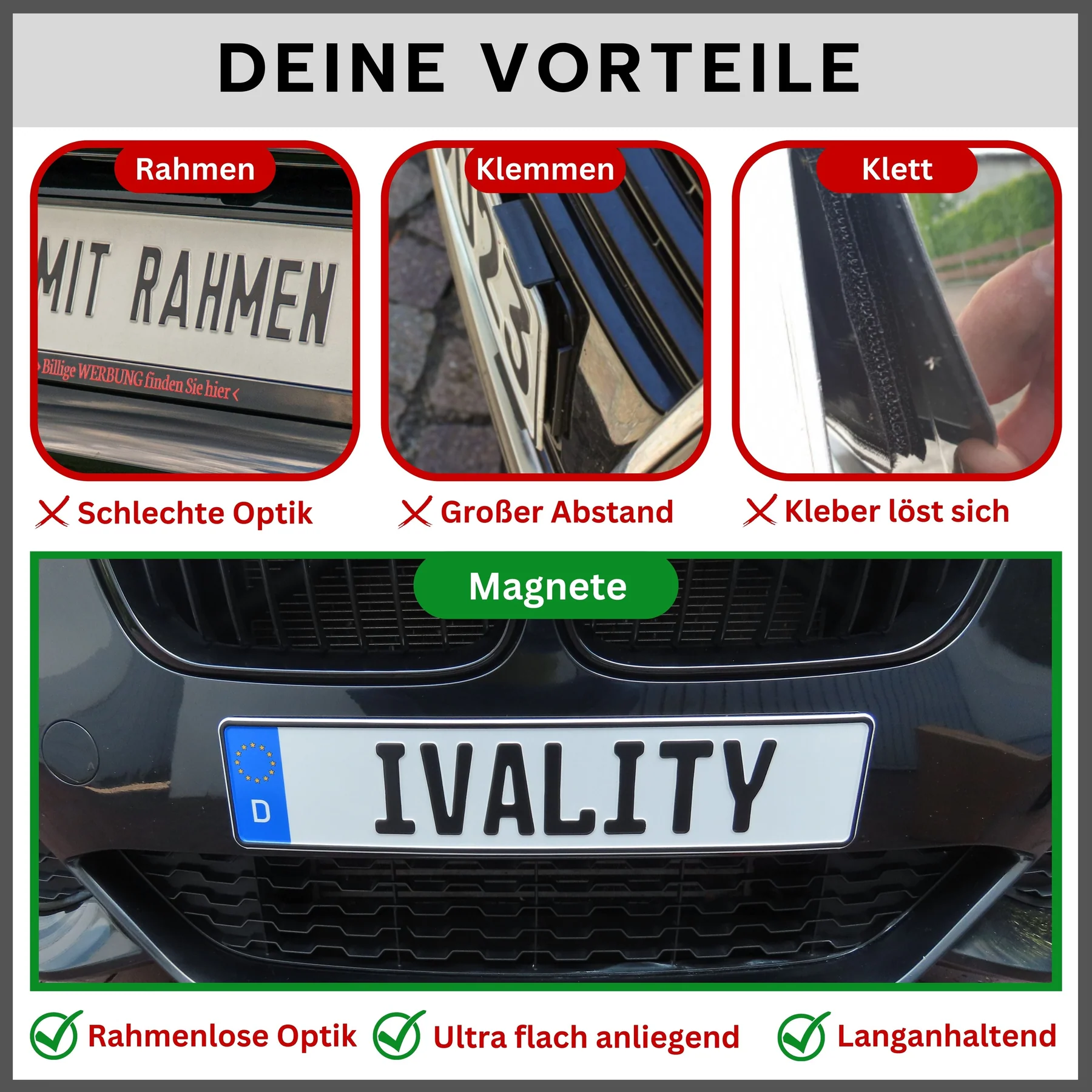 IVALITY Magnet Kennz. Halter - Hinter der Stoßstange