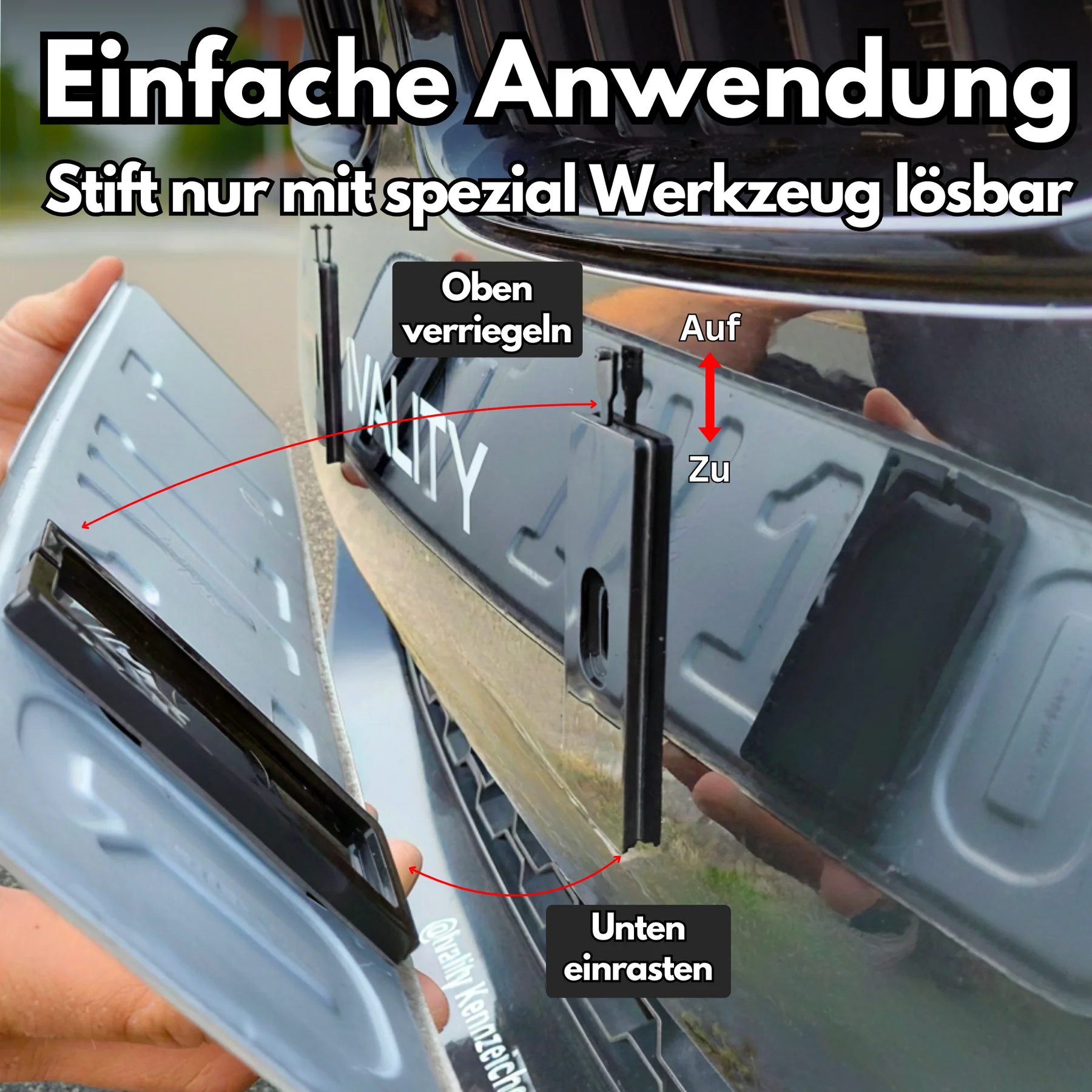 IVALITY PlateLock Kennz. Halter - Auf der Stoßstange