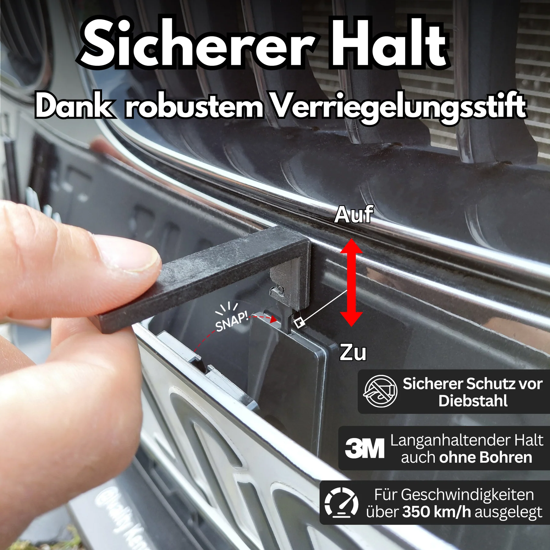 IVALITY PlateLock Kennz. Halter - Auf der Stoßstange